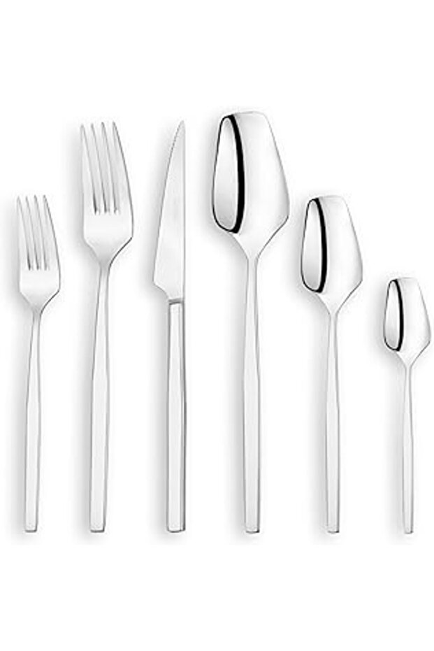 طقم سكاكين شوكة وملعقة شارب 72 قطعة - (فضي 15) - 1