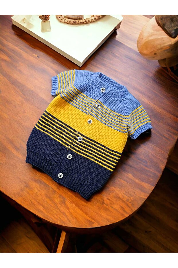 El Örgüsü Yelek, Erkek Bebek Yeleği, Örgü Yelek - 6