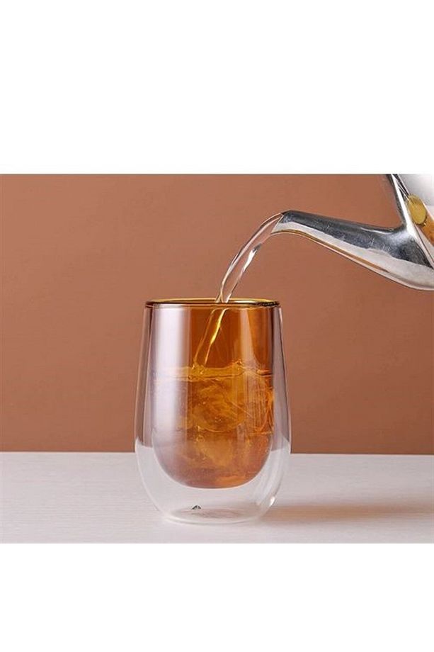 Renkli Çift Cidarlı Borosilikat Cam Kupa 250 ml - 1