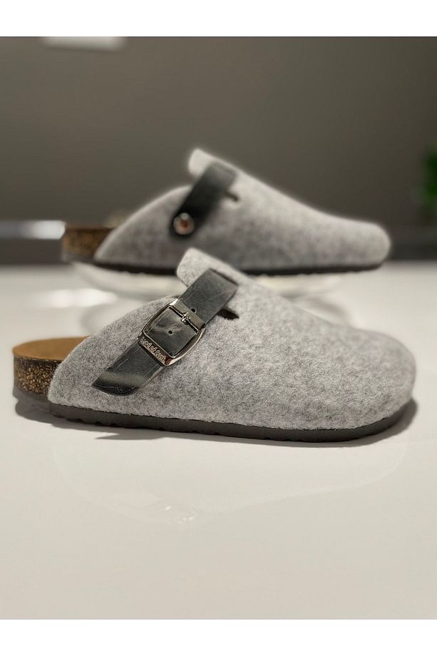 Anatomik Unisex Sabo Mantar Tabanlı Yün Keçe Terlik - 4