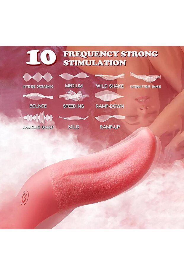 Gerçekçi Dil Vibratör Pembe - 3