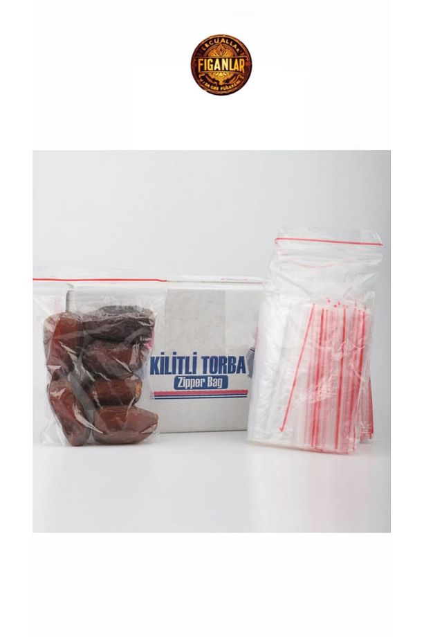 5-6 Adet Hurmalık 10 X 12 Cm 100 Adet Kilitli Poşet Hac Umre Dönüşü Hurma Poşeti Çerez Poşeti - 1