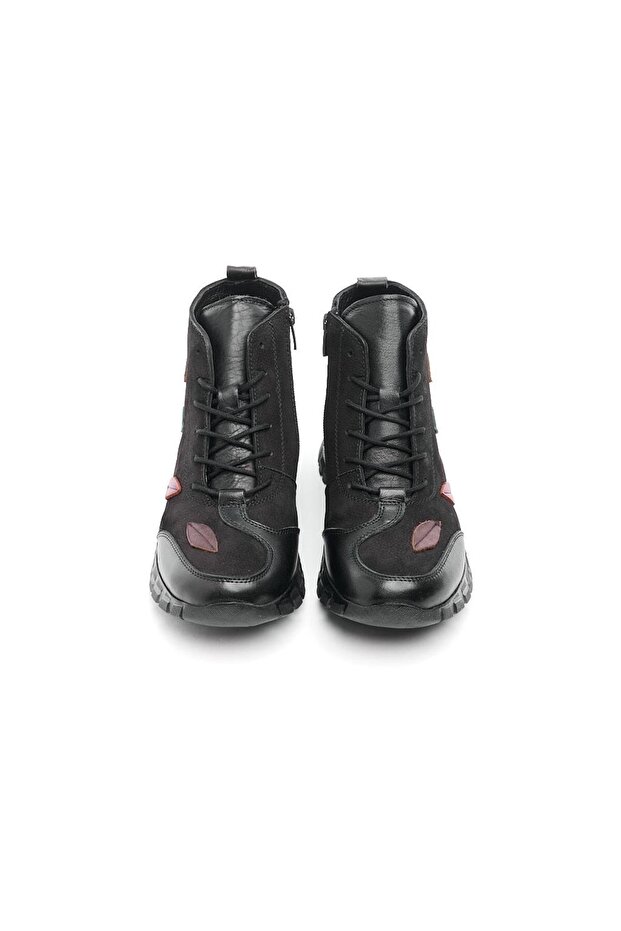 Hakiki Deri Fermuarlı Kadın Bot - 3