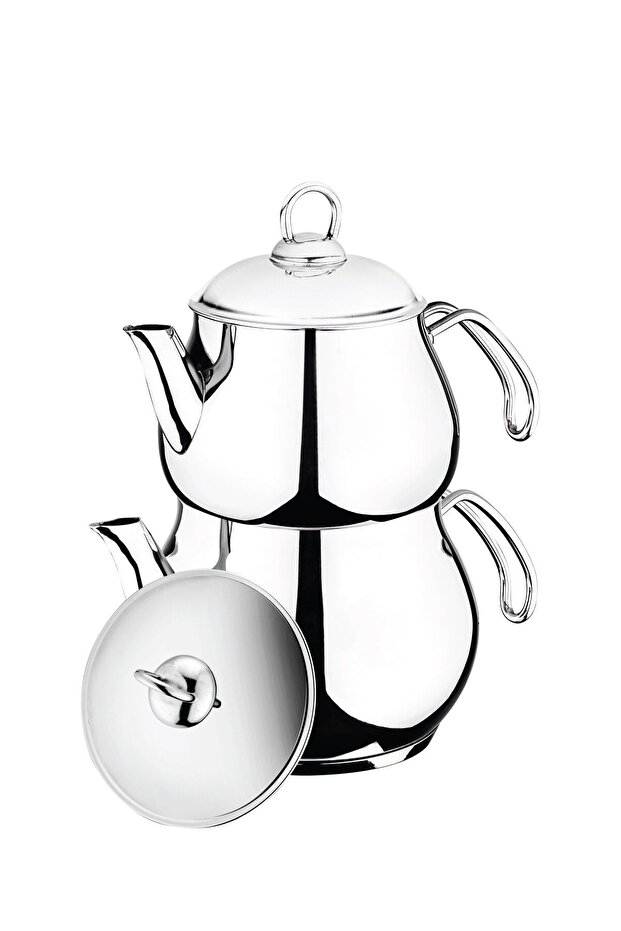Solid - Çelik Kulplu Çelik Çaydanlık Takımı - 4