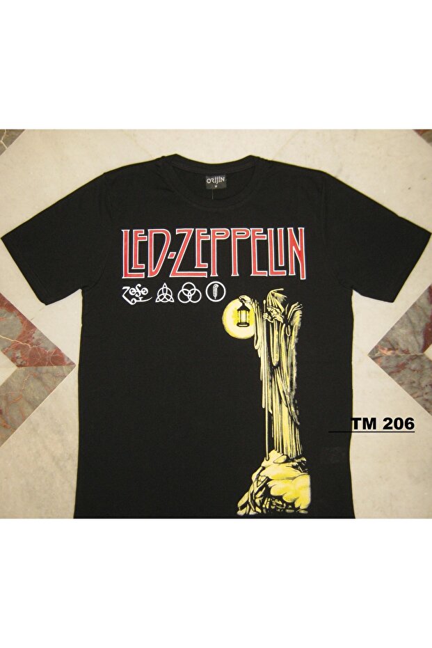 Led Zeppelin Printed Black Casual Relaxed Fit T-Shirt