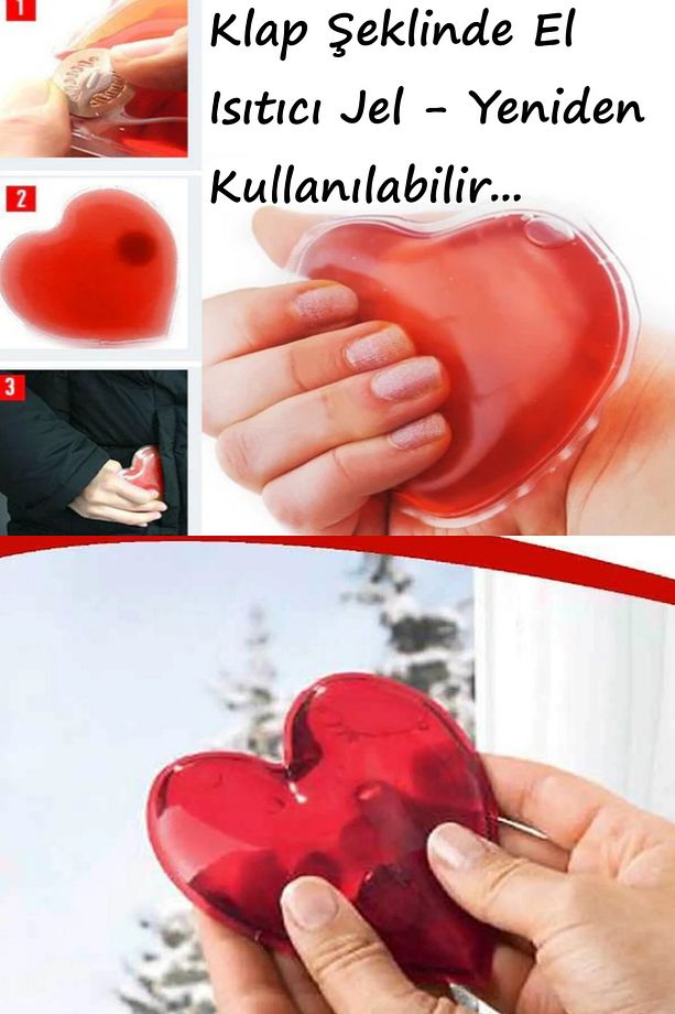 Kalp Jel Isıtıcı Cep Sobası Kalp Şeklinde Hediye Kamp Vürut El Isıtıcısı Isınmatik Sıcak Su Torbası - 1