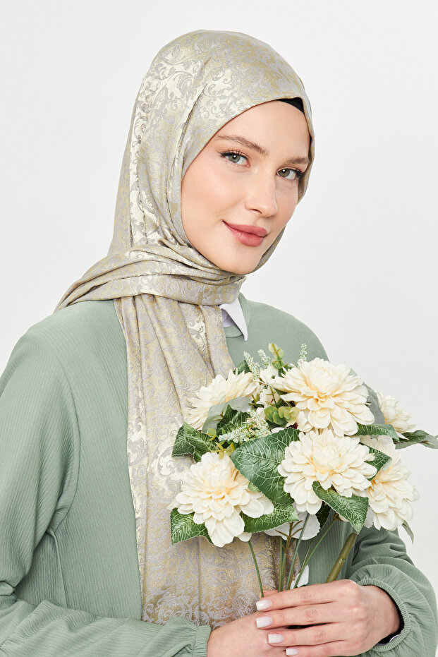 Gi Shine Bohemian Jacquard Shawl - Gold Gray