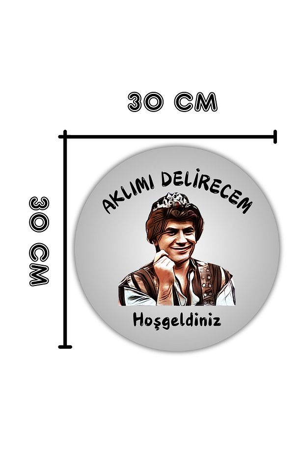 Dijital Baskı Gri, Prens,Aklımı Delirecem desenli Kapı süsü, Duvar Süsü - 5
