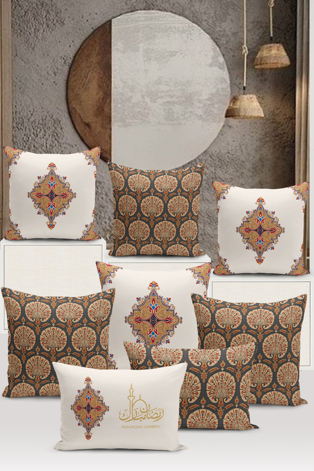 Ramadan Series Double-Sided Digital Printed 8-Piece Cushion Cover Set (Ramadan Cushion Cover Set)