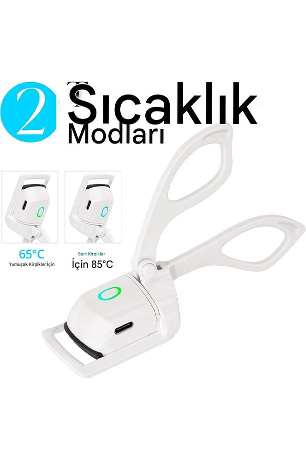 Elektrikli Isıtmalı Kirpik Kıvırıcı Şarj Edilebilir 2 Isıtma Modu, Hızlı Doğal Uzun Süreli Kullanım - 5