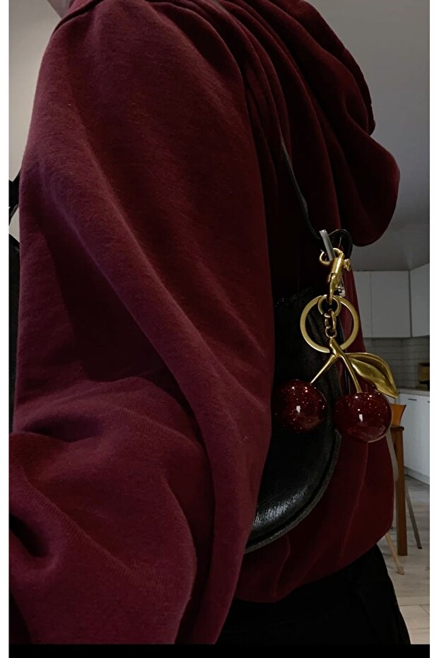 إكسسوار حقيبة الكرز الأحمر، زخرفة، سحر، سلسلة المفاتيح - 4