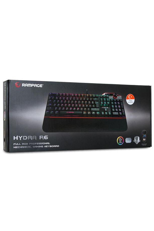 Hydra R6 Full Color RGB LED Gaming Pro Red Switch Mekanik Klavye - 8