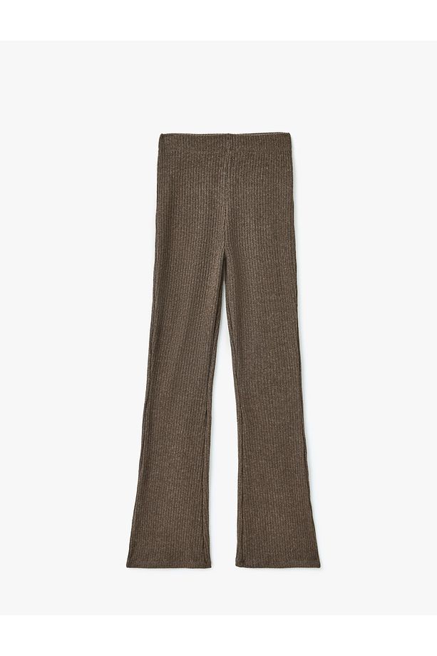 Normal Bel Ispanyol Paça Fitilli Tayt Pantolon - 3