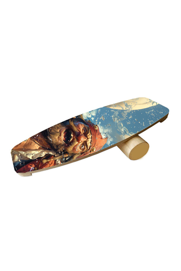 Wooden Printed Balance Board Rocket Balance Board Rocket Gym Board
