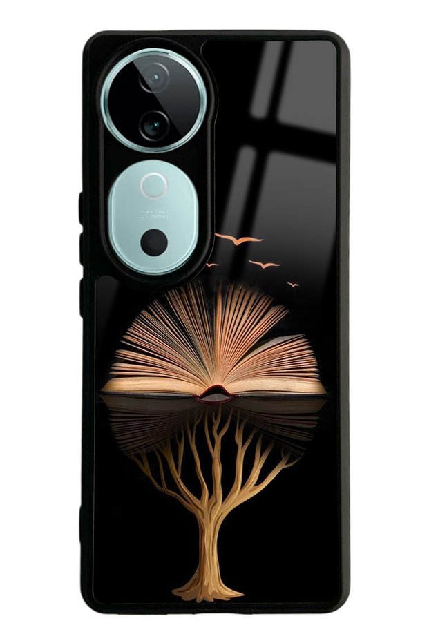 غلاف هاتف لامع بتصميم كتاب لهاتف Vivo V40