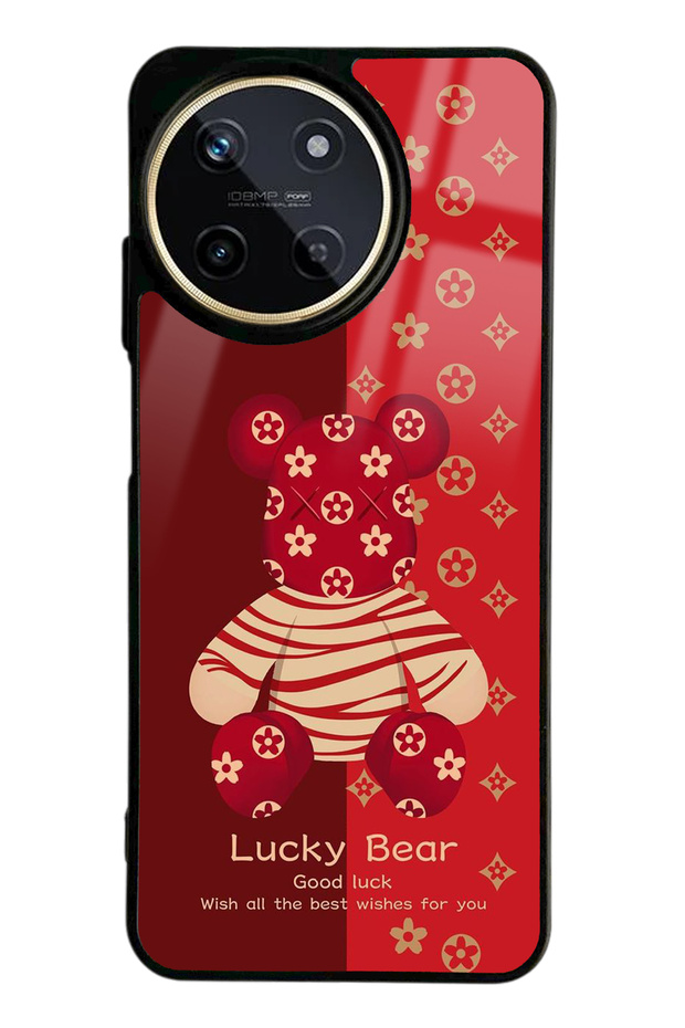 Oppo Realme 11 Red Lucky Bear Design Glossy Phone Case