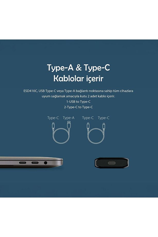 TS1TESD410C 1TB USB/Type-C 20Gbps 2000/2000MB/s Taşınabilir Harici SSD - 7