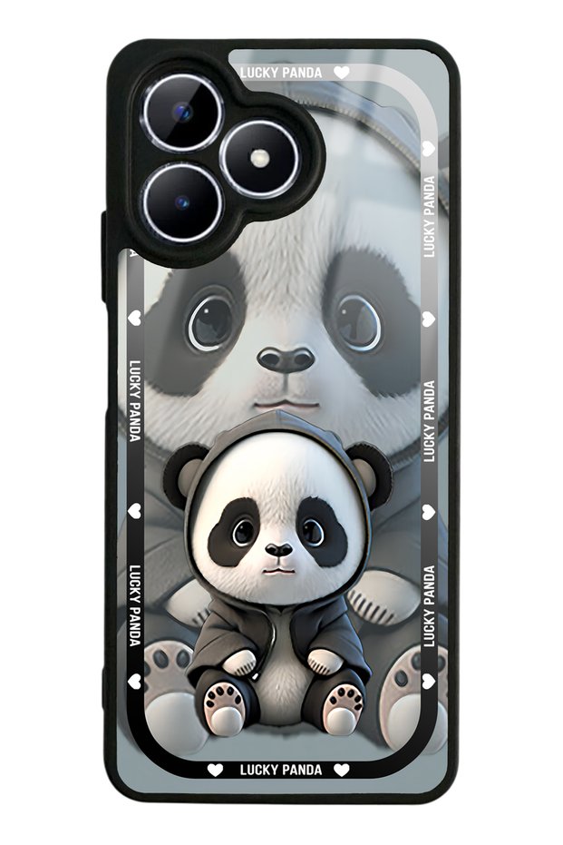 Oppo Realme Note 50 White Lucky Panda Design Glossy Phone Case