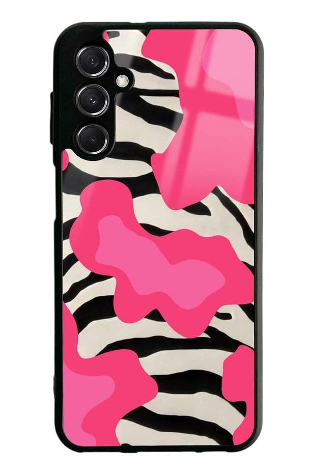 Glossy Phone Case for Samsung M34 Pink Milky Design