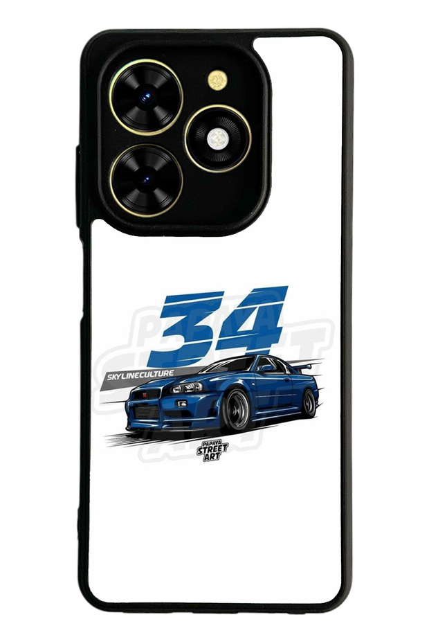 غلاف هاتف لامع بتصميم Skyline لهاتف Tecno Spark Go 2024