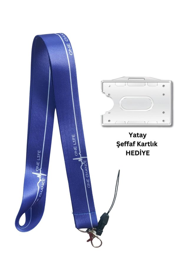 One Life One Chance Blue Heartbeat Card Holder ID Card Lanyard Neck Strap Phone Strap