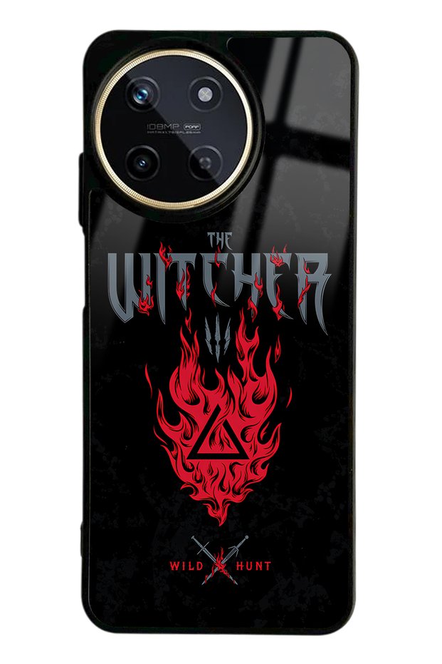 غطاء هاتف Oppo Realme 11 Witcher 3 اللامع بتصميم ناري