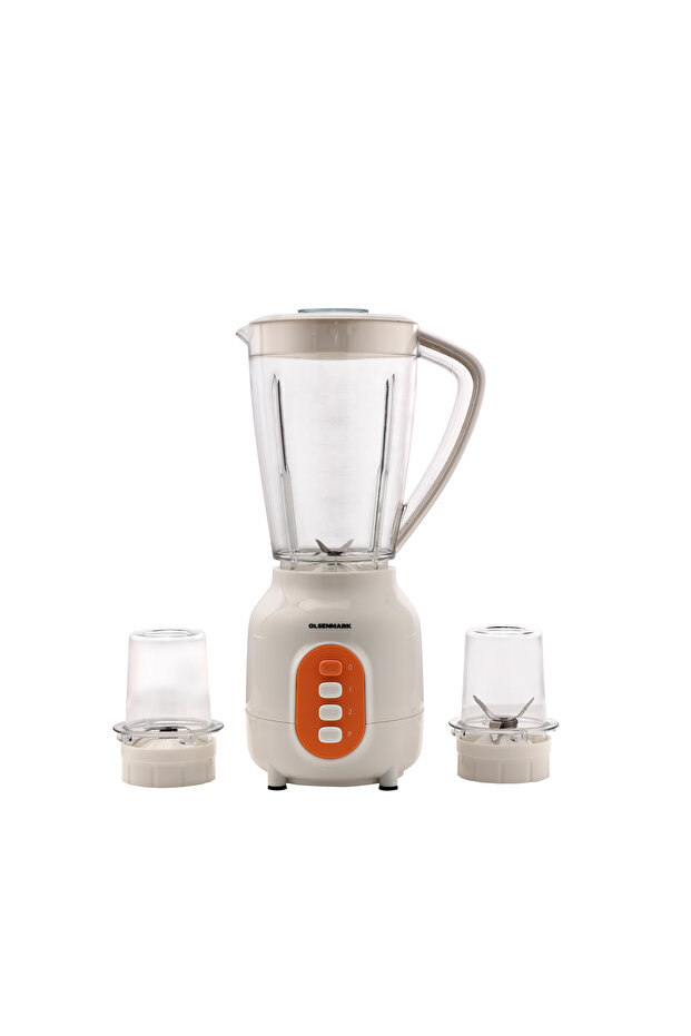 3-IN-1 Blender- Stainless Steel blades 450 W OMSB7005 White and Orange