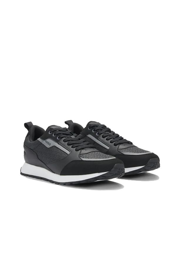 Erkek Rahat Yüksek Taban Monogram Marka Logolu Deri Siyah Sneaker 50536205-001 - 2