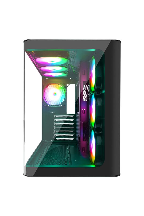 LOOPY PLUS Siyah 7*12cm ARGB Fan 950W 80 Plus Temperli Cam ATX Mid-T Gaming Oyuncu Kasası - 3