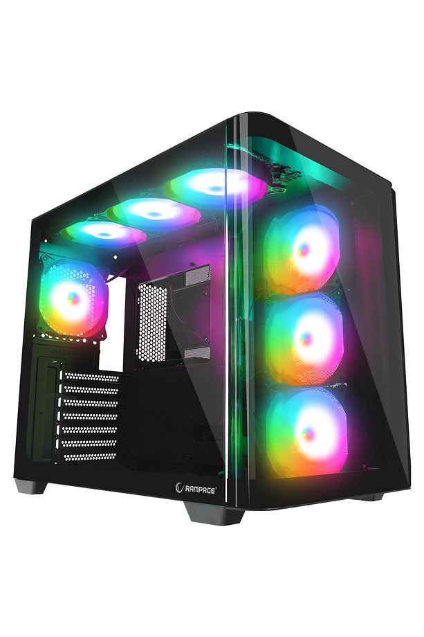 LOOPY PLUS Siyah 7*12cm ARGB Fan 950W 80 Plus Temperli Cam ATX Mid-T Gaming Oyuncu Kasası - 1