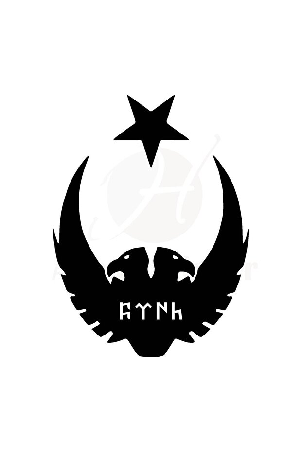 Moon Star Eagle Gokturkish Turkish Sticker 20 X 26 cm