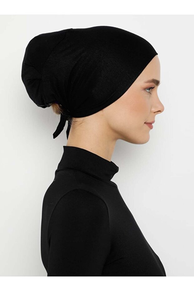 Dikişsiz Bone - Siyah - - 3