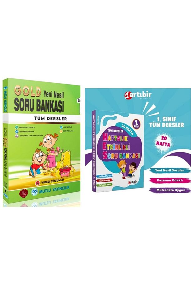 Mutlu Yayınları 1. Sınıf Tüm Dersler Gold Soru Bankası+artıbir Yayınları Soru Bankası  2. Lİ SET - 1