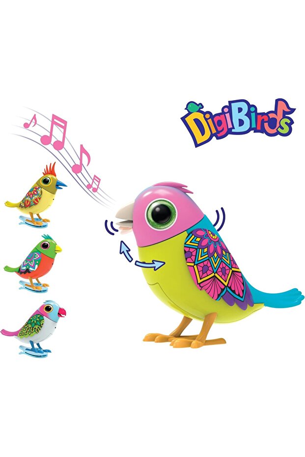 Digibirds Single Assorted Styles - Interactive Animated Electronic Bird, Record & Playback - 2