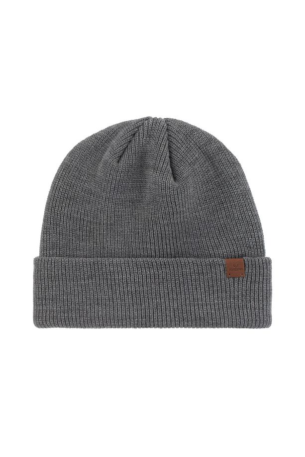 Unisex Gri Triko Akrilik Yumuşak Bere Logolu Esnek Kışlık Çift Katlamalı Basic Fitilli Pumb - 6
