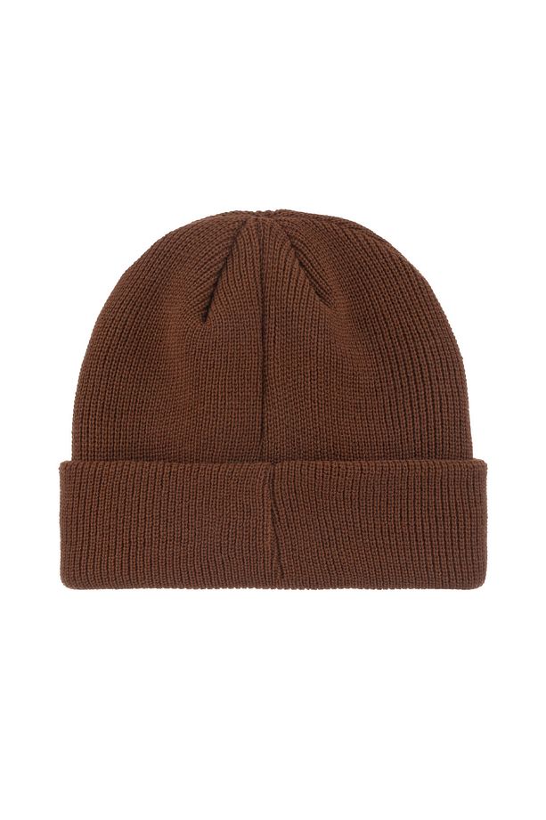 Unisex Kahverengi Akrilik Düz Yumuşak Triko Bere Esnek Çift Katlamalı Kışlık Logolu Basic Pumb - 5