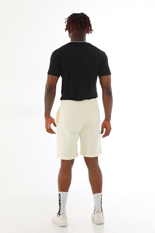 Erkek Regular Fit Duble Paça %100 Pamuklu Şort-ekru - 5