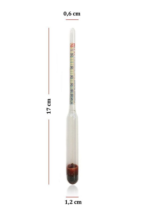 Kısa Form Alkolmetre Ve 100ml Mezür Seti Kabartma Skala - 4