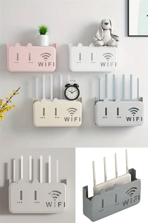 Beyaz Polikarbon Wifi Kutusu Kedi Desenli Duvar Asılabilir Sigorta Ve Modem Saklama Kutusu 25x15x6 C - 1