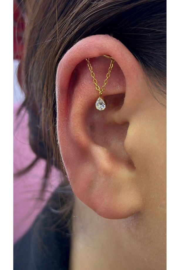 1 adet g23 Titanium ( titanyum) zincirli helix hidden helix lobe kıkırdak uyumlu piercing - 1