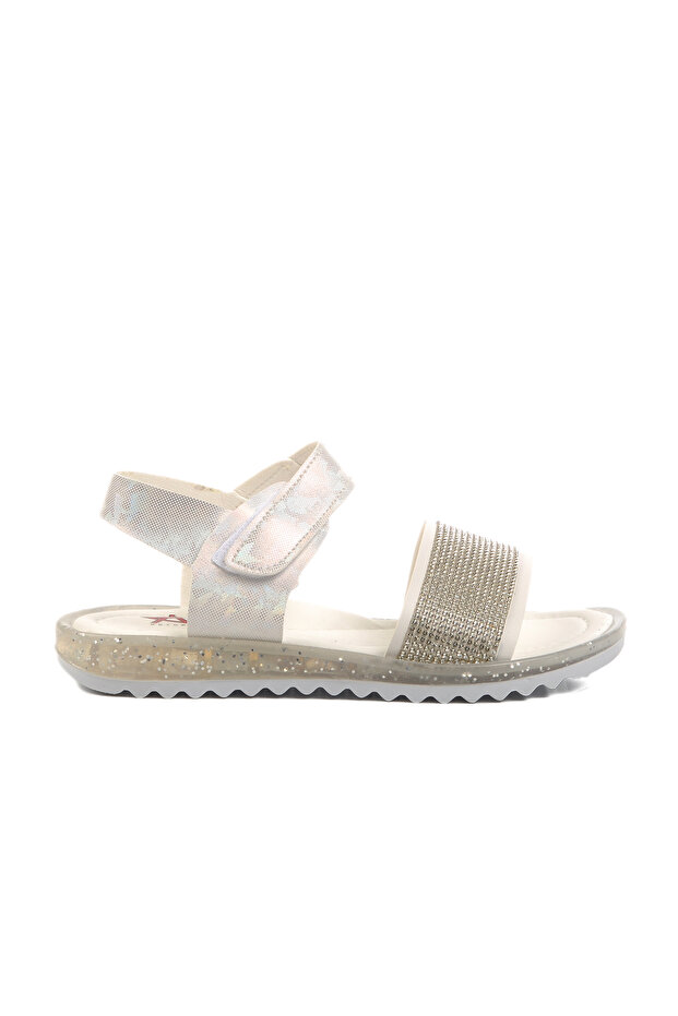 White Glitter Orthopedic Girl's Sandals 24-408 P