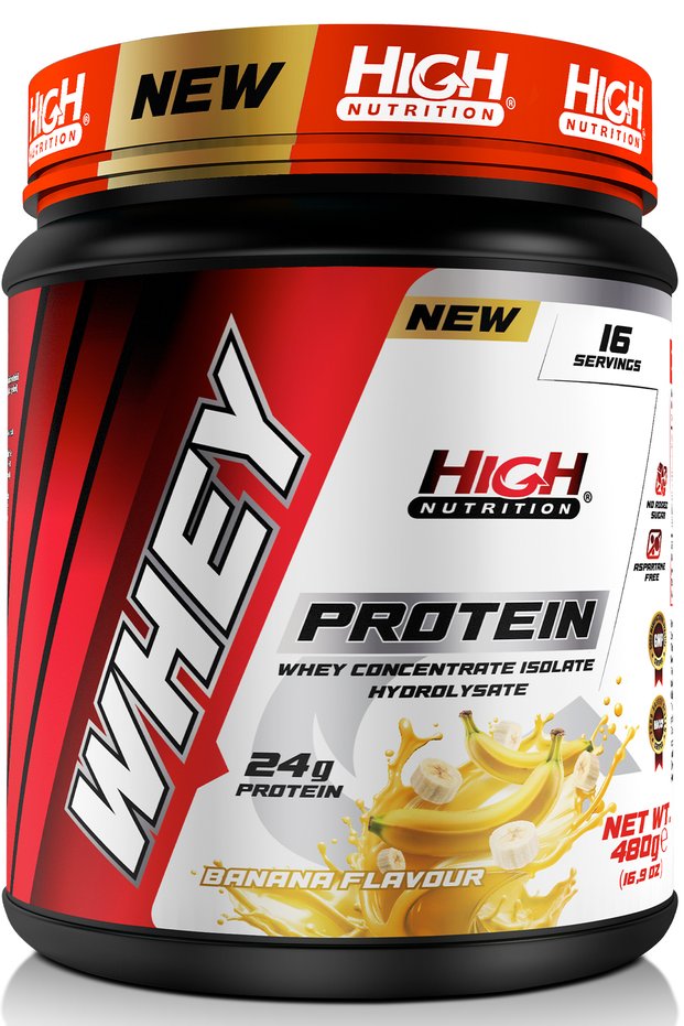 Whey Protein 480 g Protein Powder with Banana Flavor 24 g Protein