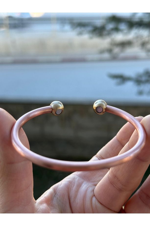 Mıknatıslı Bakır Bileklik Saf Bakır Unisex Model Bakır Bileklik - 4