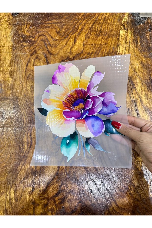 Iron-On Design Colorful Flower Transfer Printing Arma 19X19 cm