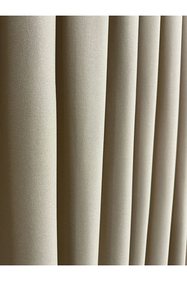 Meyra Matte Cotton Cream Background Curtain 1/3 Close Pleat