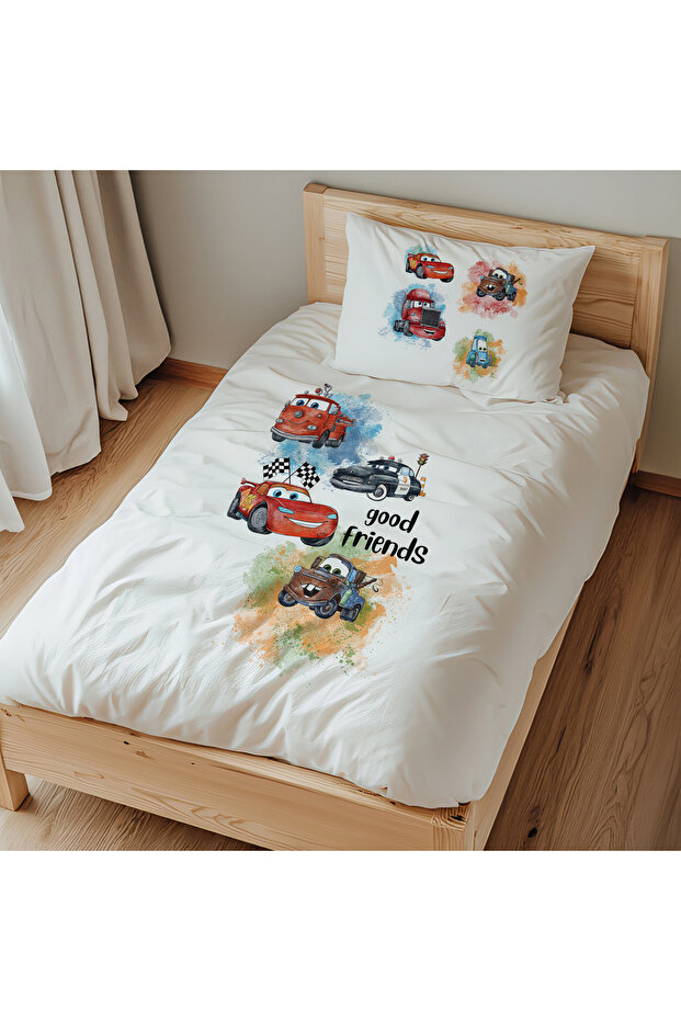 Single 100% Cotton Satin Duvet Cover Set (160X220 cm) Good Friends
