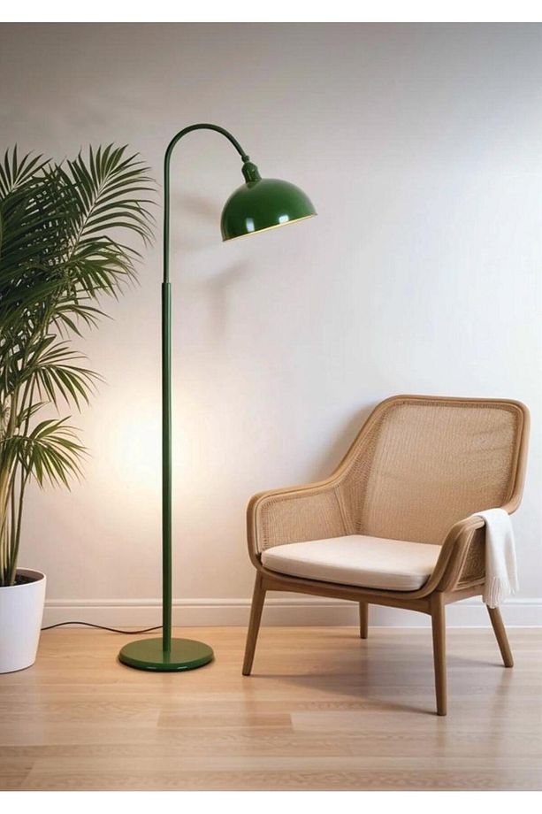 Mushroom Serisi Oynar Başlıklı Yeşil Modern Dekoratif Lambader - 2