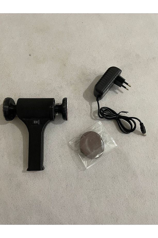 Çift Uçlu El Zımpara Makinesi Hobi 50mm disk cırt zımpara adaptörlü set metal ahşap taş tozu alçı - 5