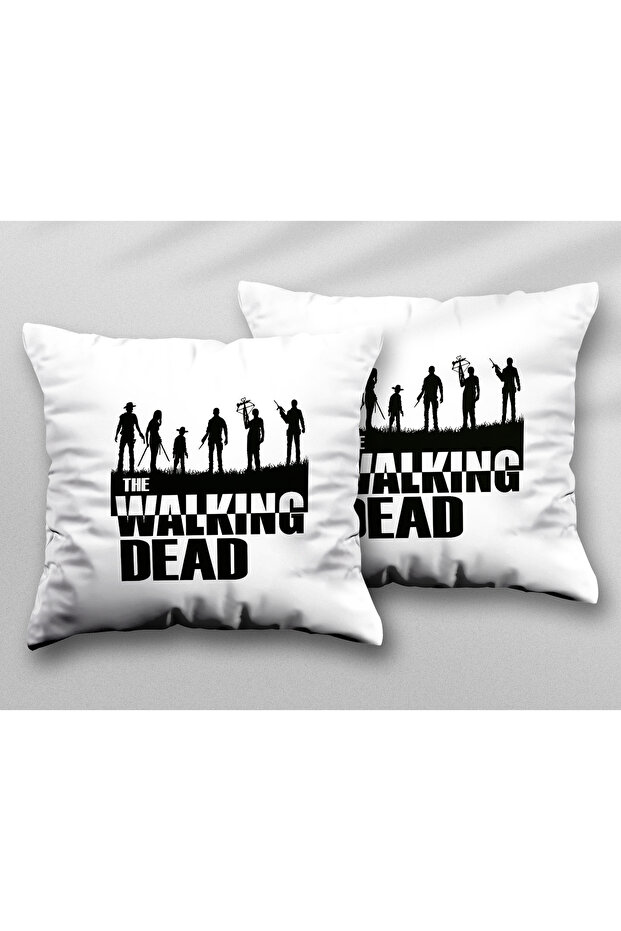قطعتان من غطاء وسادة قابل للغسل مطبوعان على الجانبين من The Walking Dead