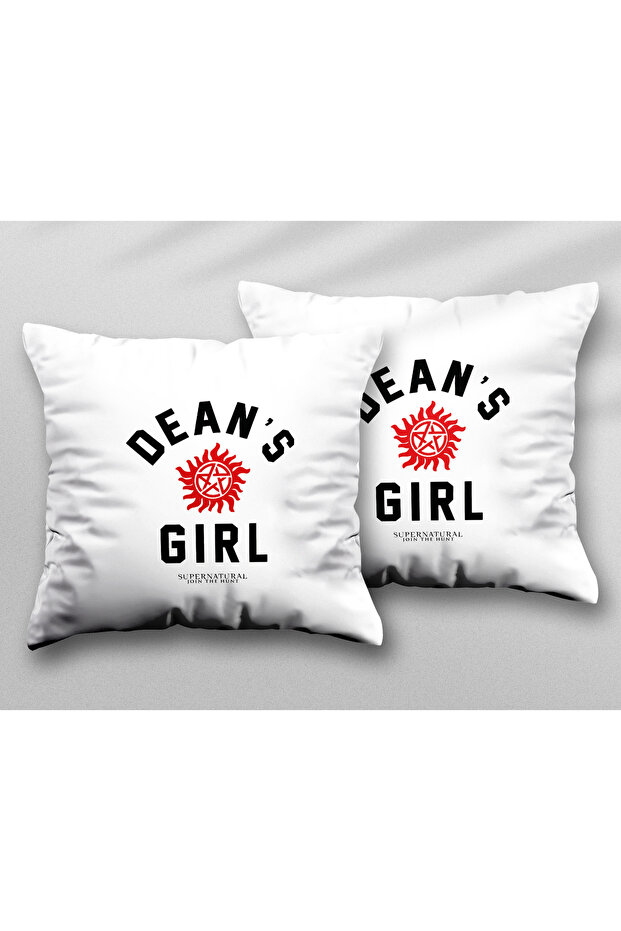 Best Sold Dean's Girl Two Pcs Two Side Printed Washable Pillow Throw Pillow Cover